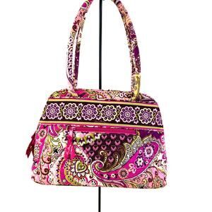 Vera Bradley Quilted Tote Bag Pink Purple Paisley Floral Shouolder Bag NWOT